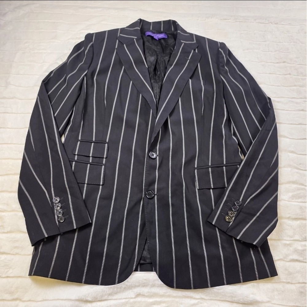 Ralph Lauren Purple Label Odera Pinstripe Wool Jacket Womens 12 Blazer $2,490